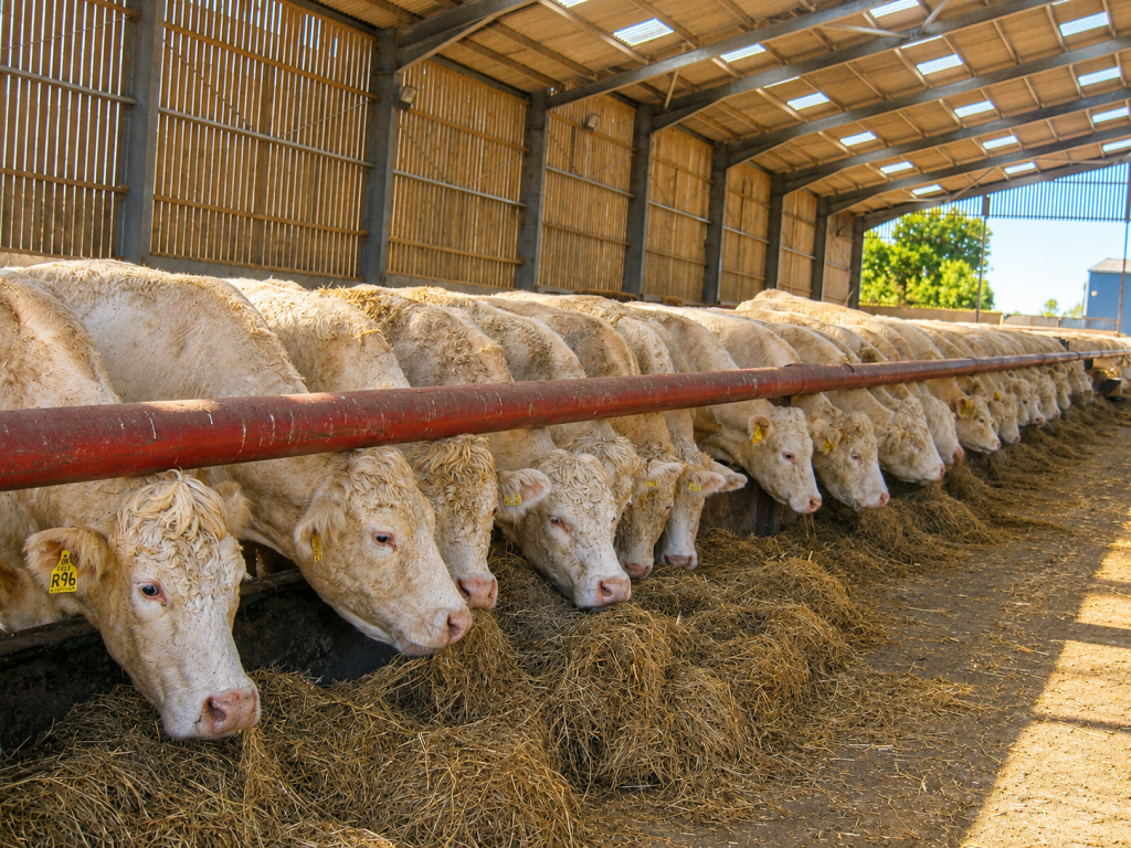 Cattle feeding in hot dry conditions